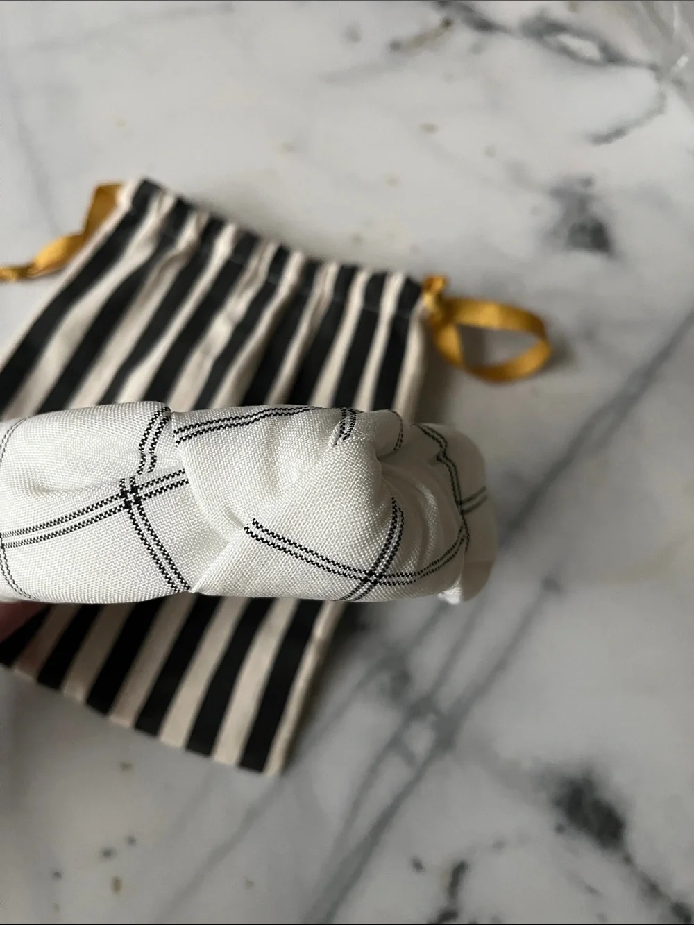 Lele Sadoughi Black and White Plaid Headband